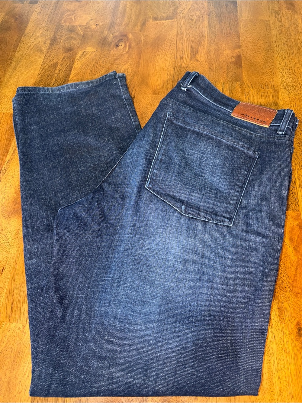 MOTT&BOW Straight-Leg Men's Jeans in Dark Blue Denim